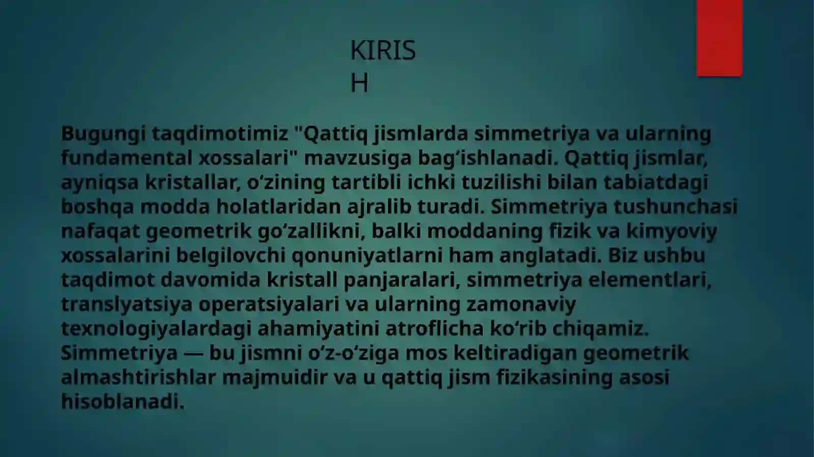 Qattiq jismlarda simmetriya 2