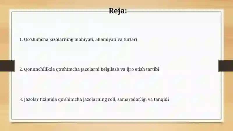 Qo'shimcha jazolar: Tushuncha va ahamiyat 2