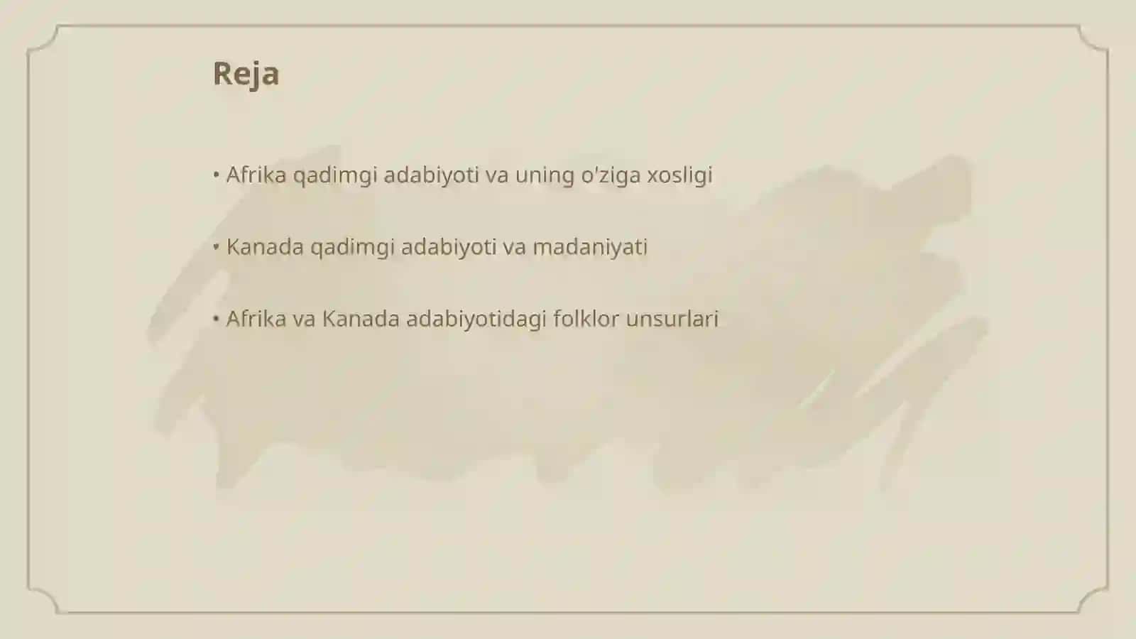 Afrika va Kanada qadimgi adabiyoti 2