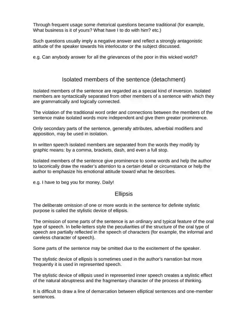 Syntactical stylistic devices 2