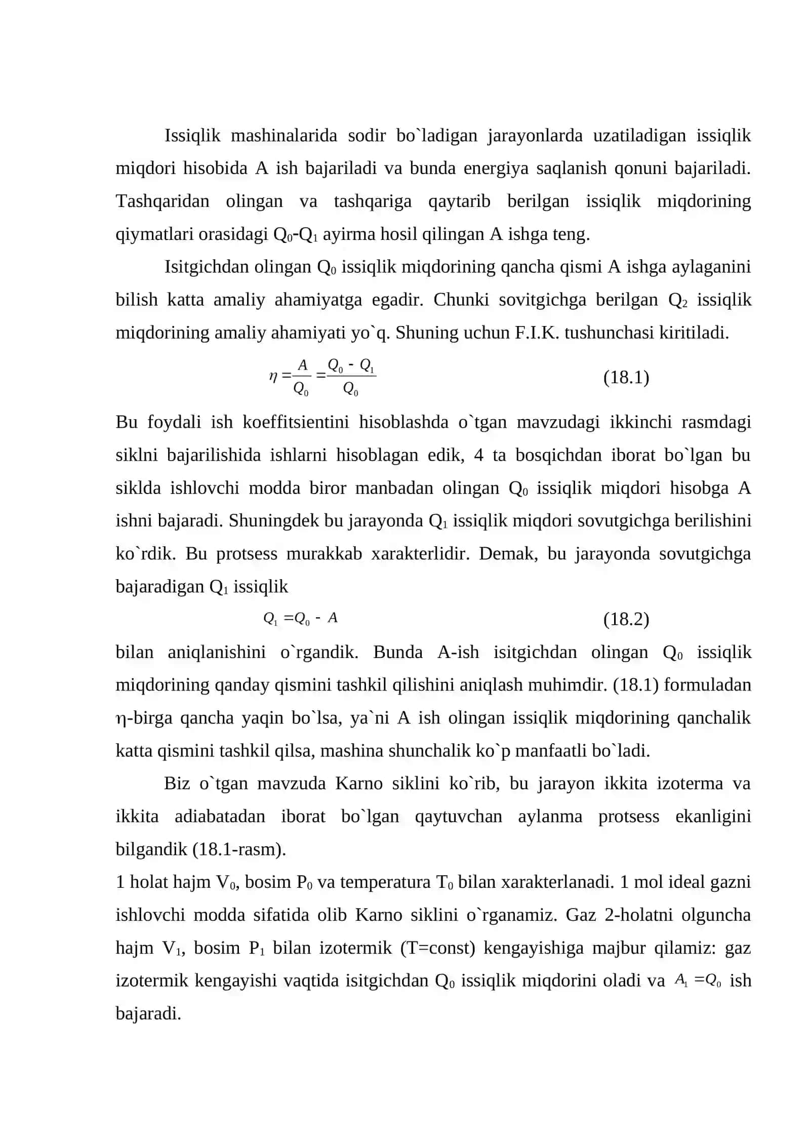 Issiqlik mashinalari va ularning foydali ish koeffitsienti (FIK) 2