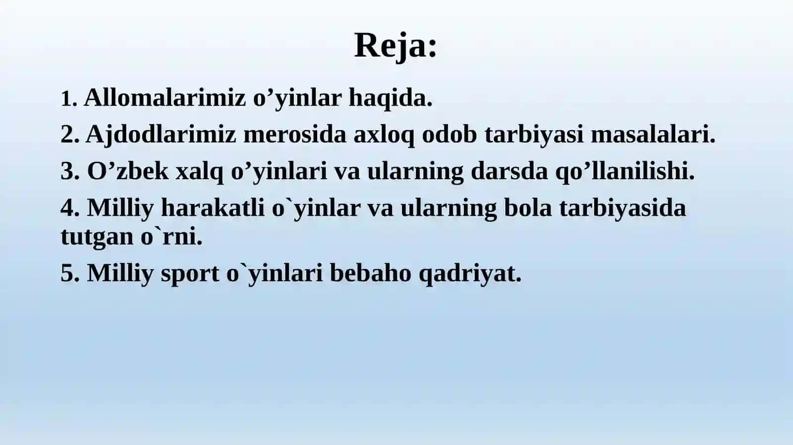 Milliyo’yinlar orqali bolash axsinirivojlantirish 2