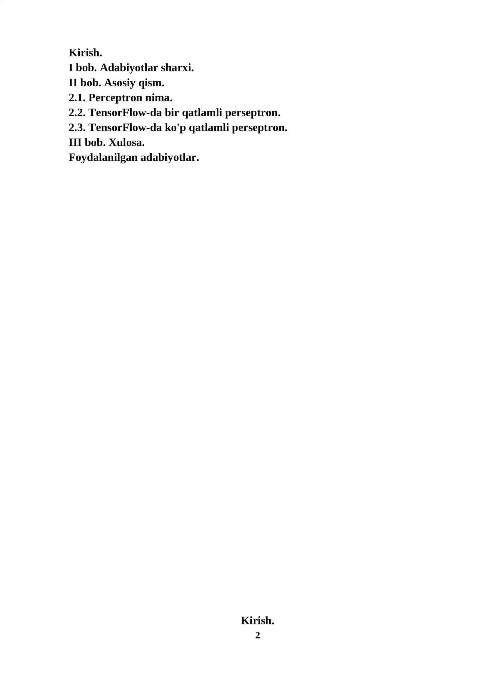 BIR QAVATLI PERSEPTRON 2
