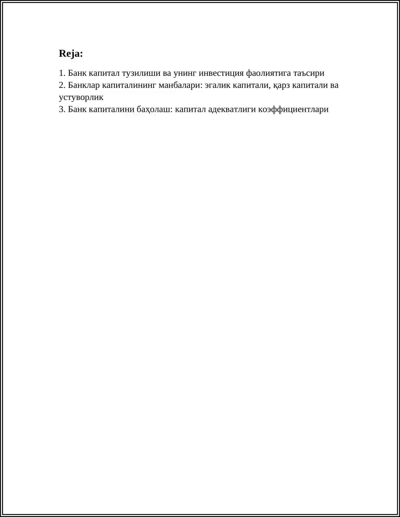 БАНКЛАРНИНГ ИНВЕСТИЦИЯ ФАОЛИЯТИДА КАПИТАЛ КУРИЛИШ 2