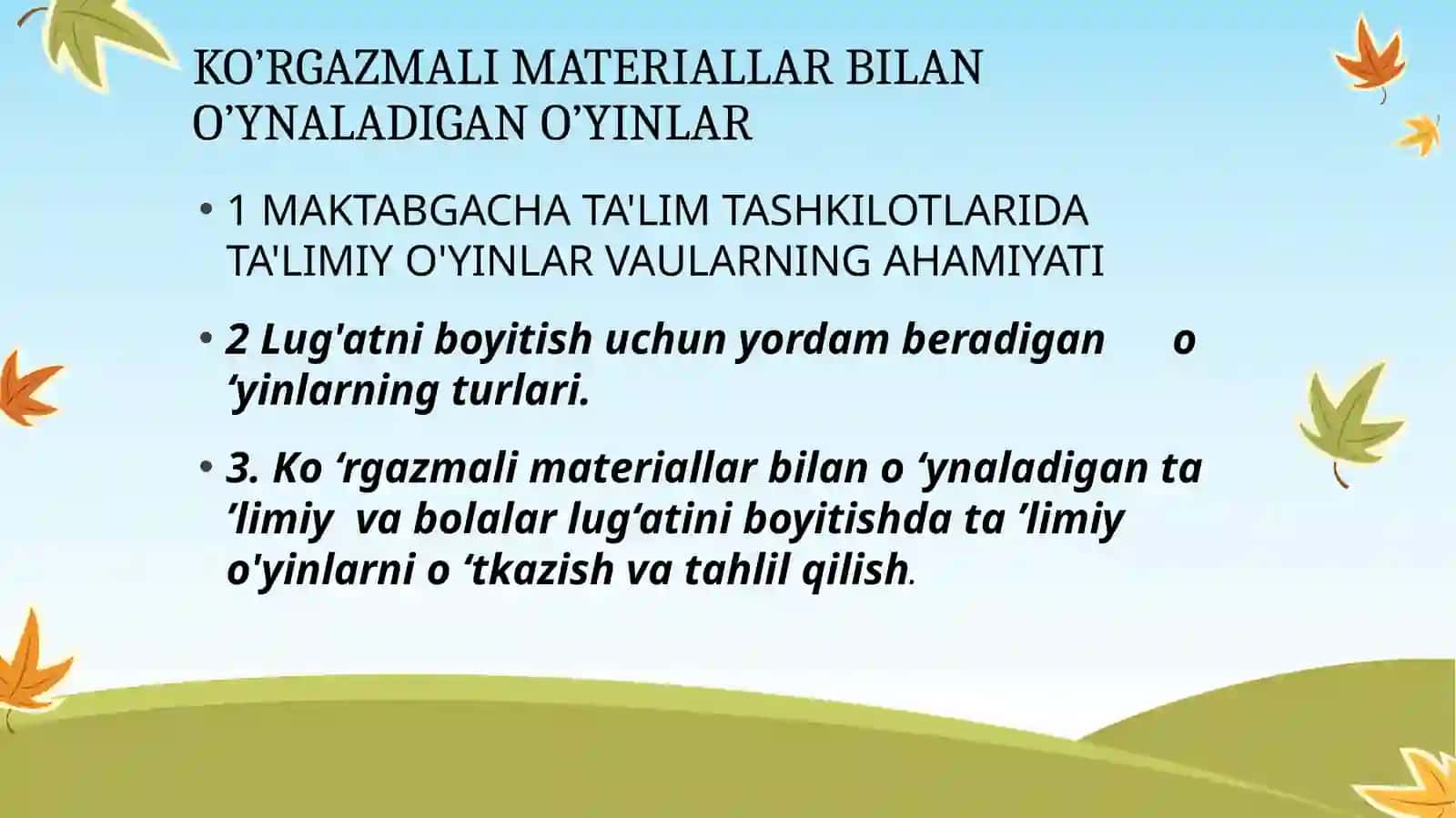 NUTQ O’STIRISH NAZARIYASI VA TEXNOLOGIYALARI FANIDAN TAQDIMOT 2