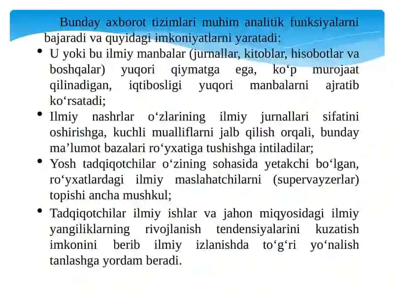 ANALITIK MA’LUMOT BAZALARI 2
