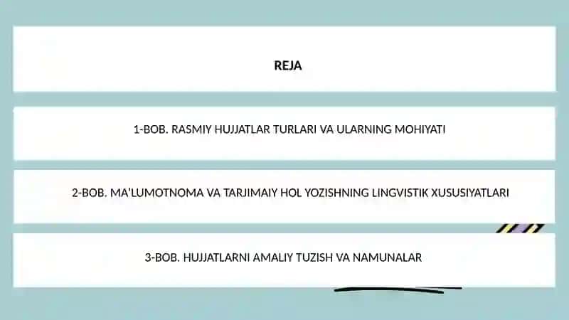 Bildirgi ishonchnoma dalolatnoma ma'lumotnoma tarjimaiy hol yozishma 2