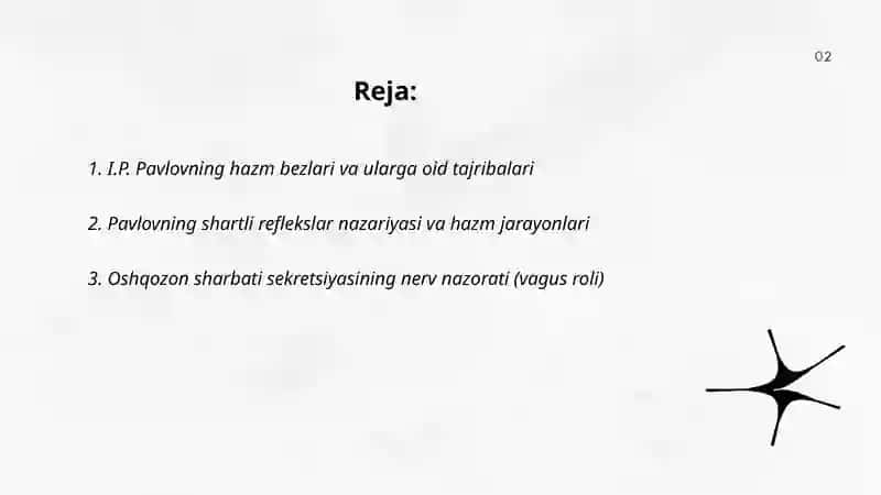 I.P. Pavlovning hazim soxasidagi ishlari 2