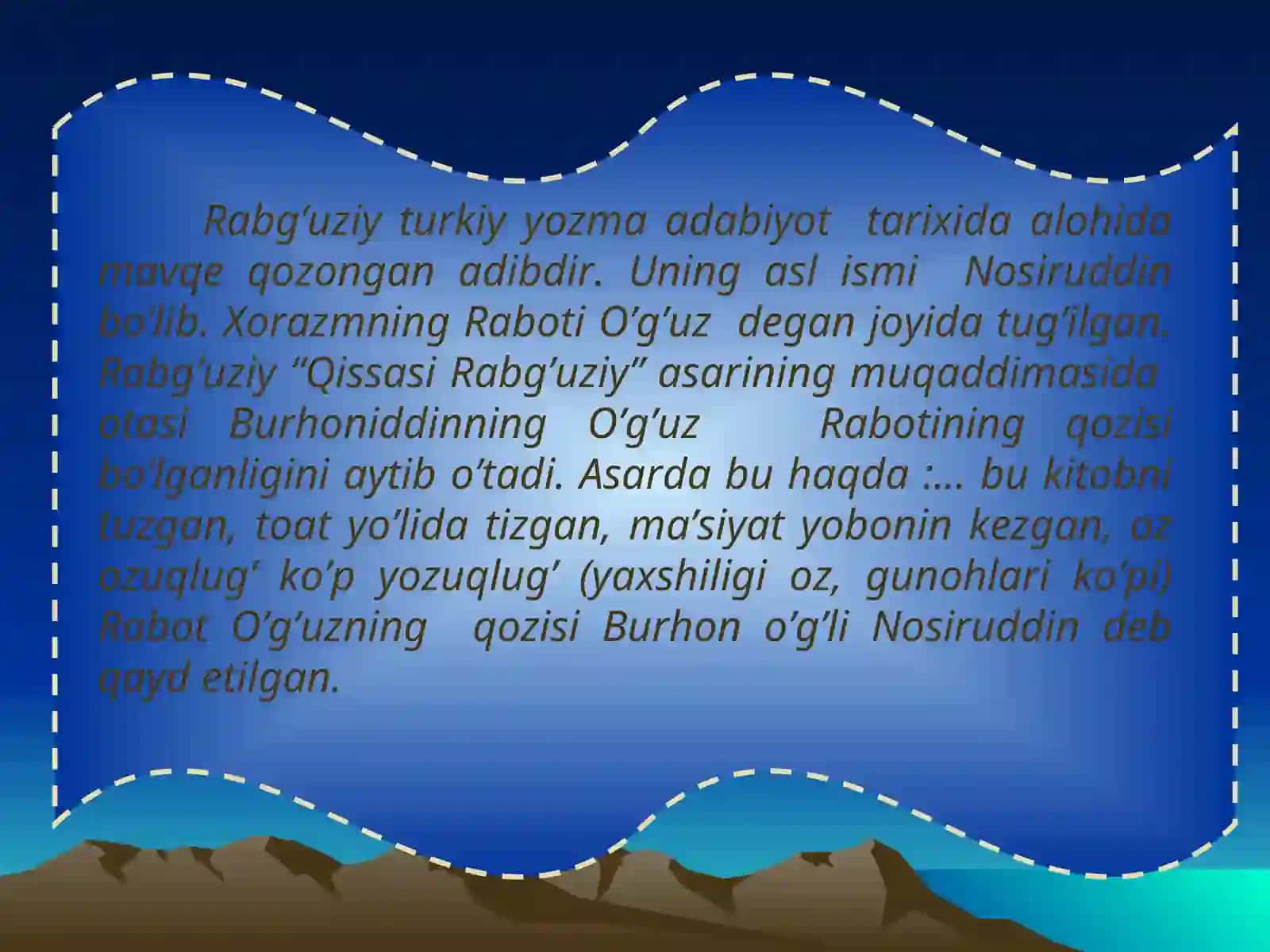 QISSASI RABG’UZIY 2