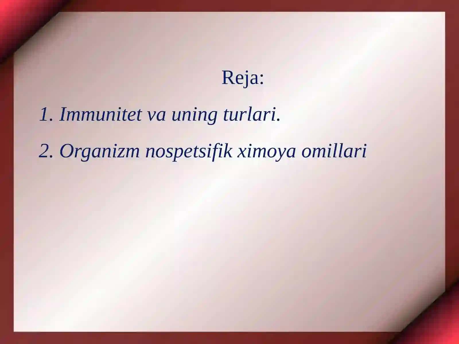 Immunitet va uning turlari 2