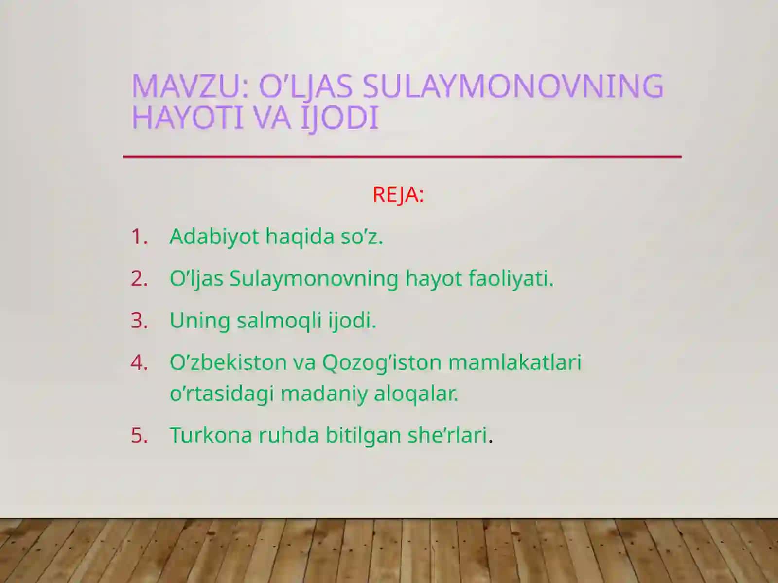 O’ljasSulaymonovning hayoti va ijodi 2