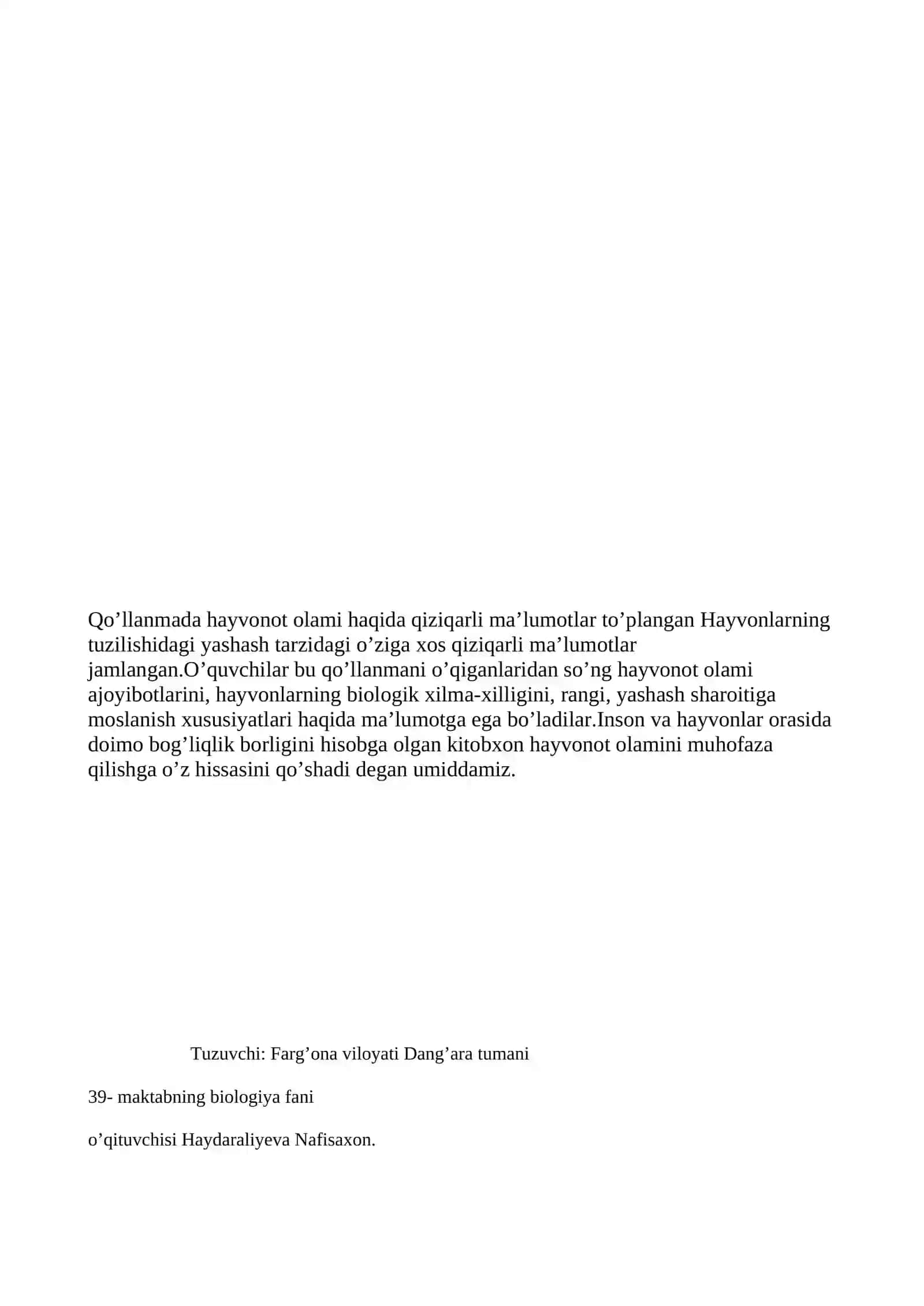 Qiziqarli hayvonot olami 2
