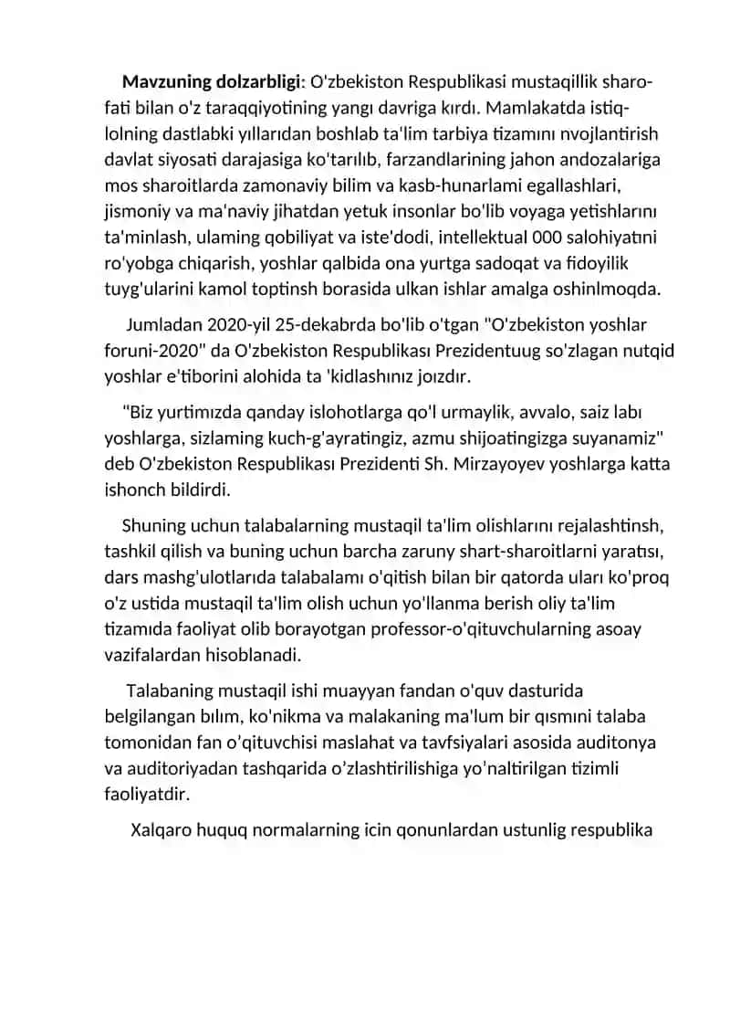 Oʻzbekistonning tinchliksevar tashqi siyosati va uning jahon hamjamiyati tomonidan tan olinishi. 2
