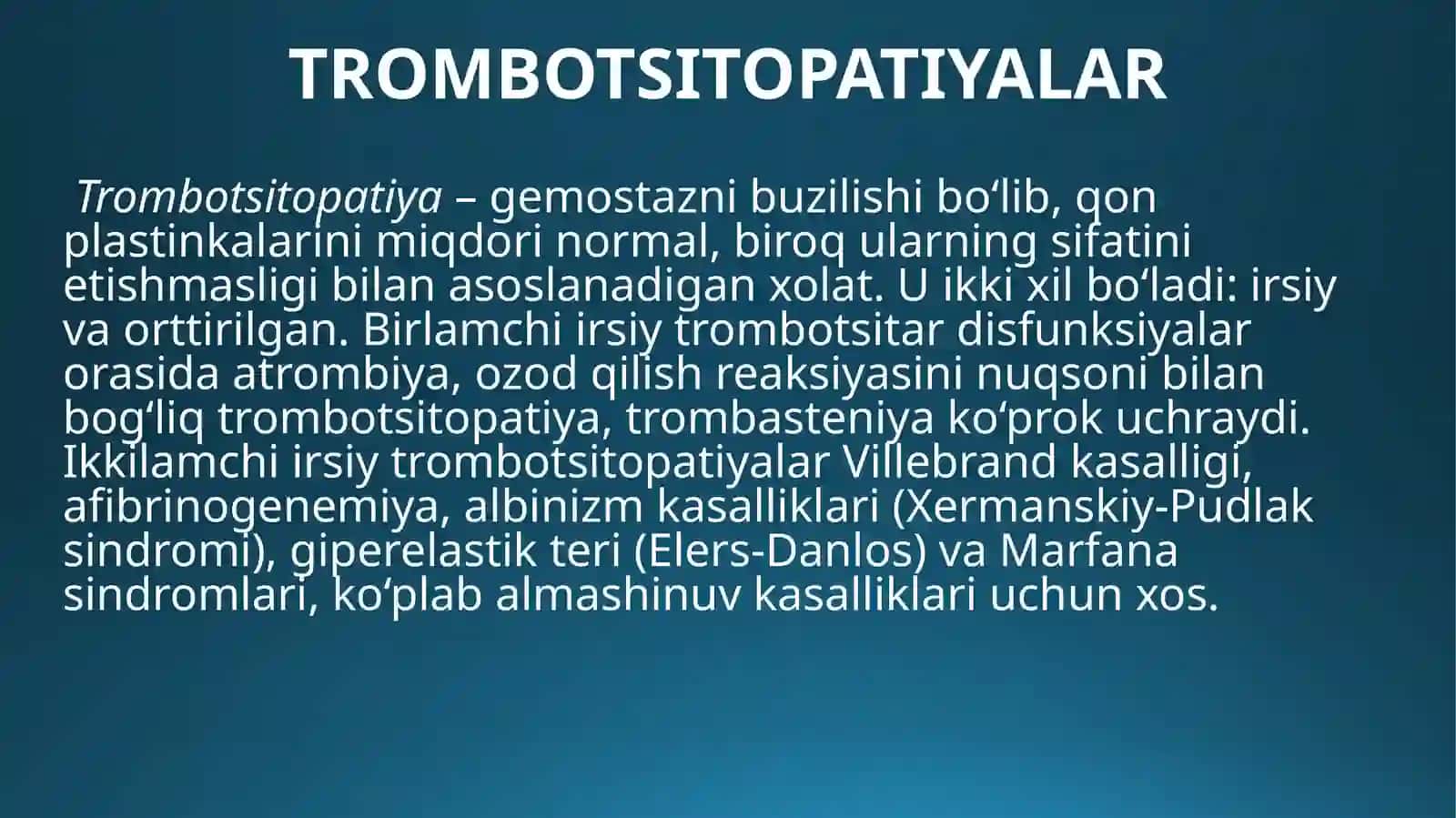 TROMBOTSITOPATIYALAR 2