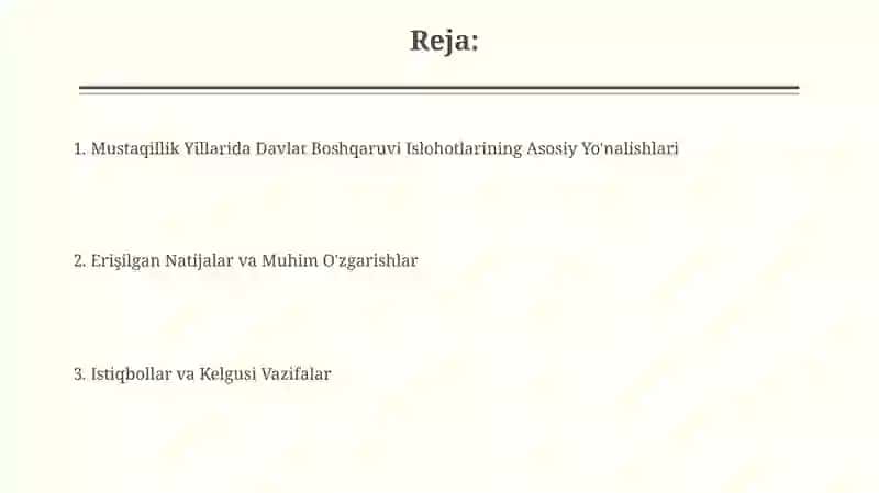 Mustaqillik Yillarida Davlat Boshqaruvi Islohotlarining Asosiy Yo'nalishlari 2