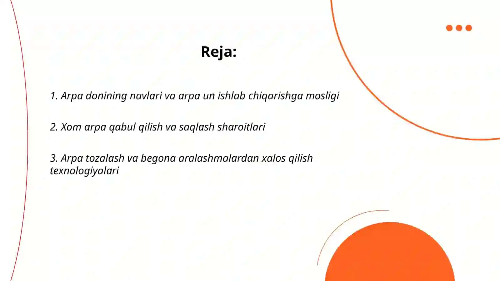 Arpa un ishlab chiqarish texnologiyasi 2