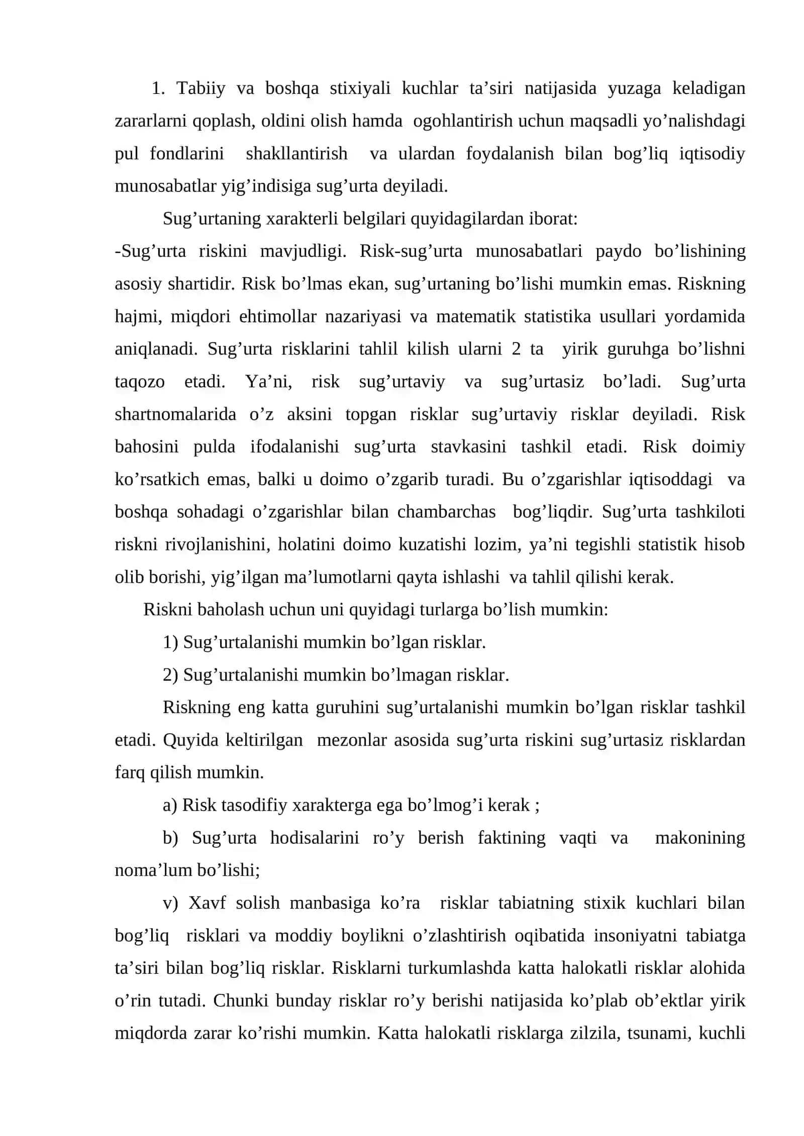 Sug'urta haqida tushuncha 2