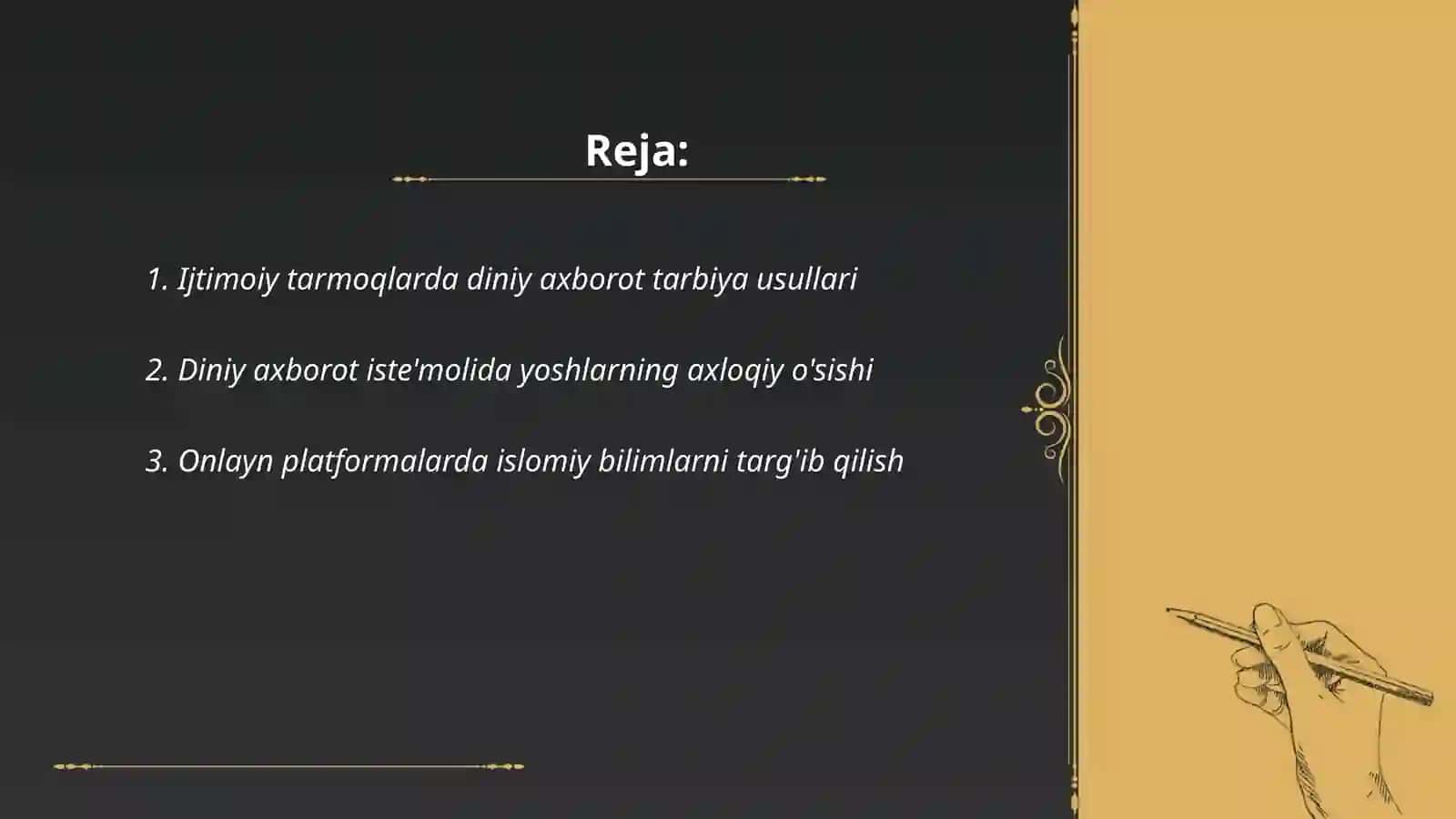 Diniy axborot istemoli madanyatni tarbiyalash 2