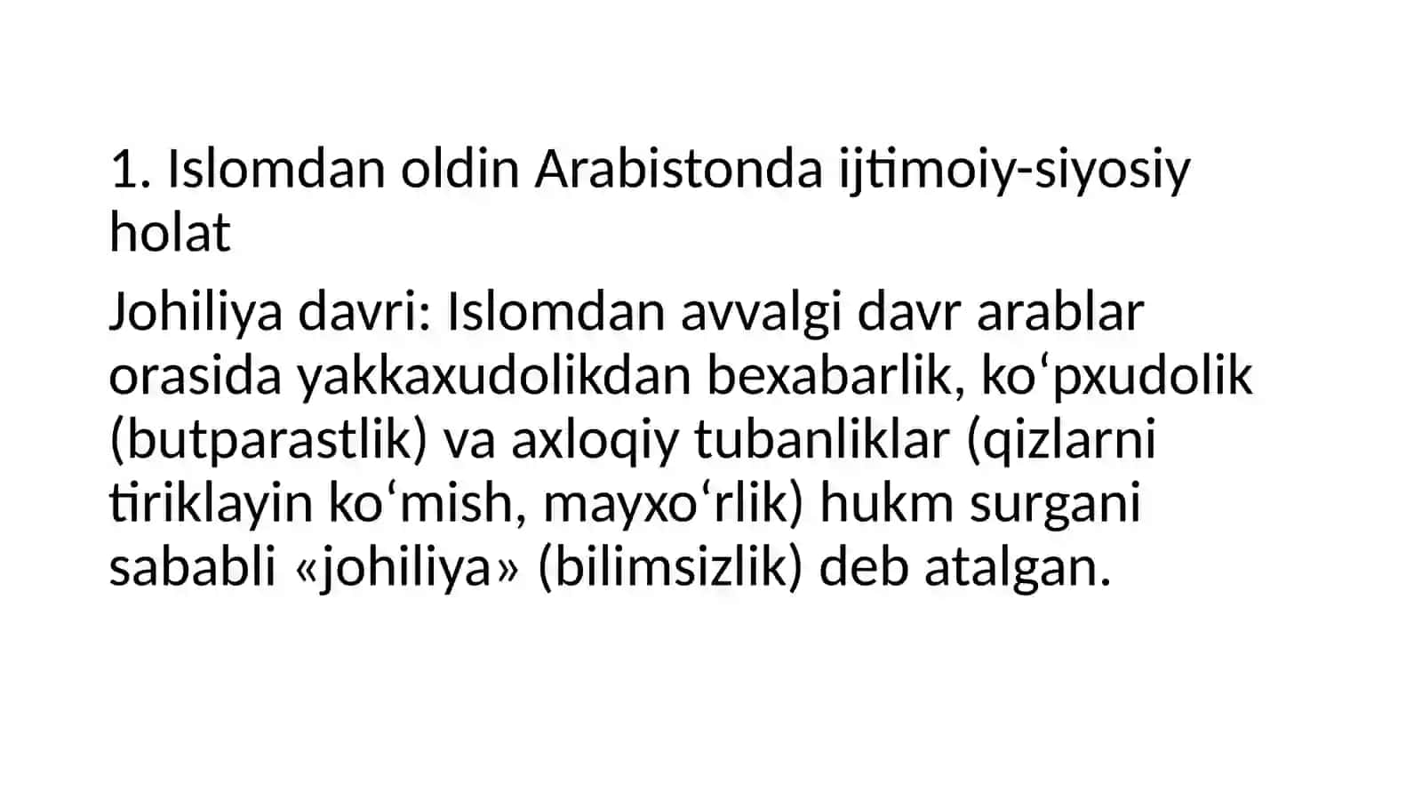ISLOM DINI TARIXI VA MOHIYATI 2