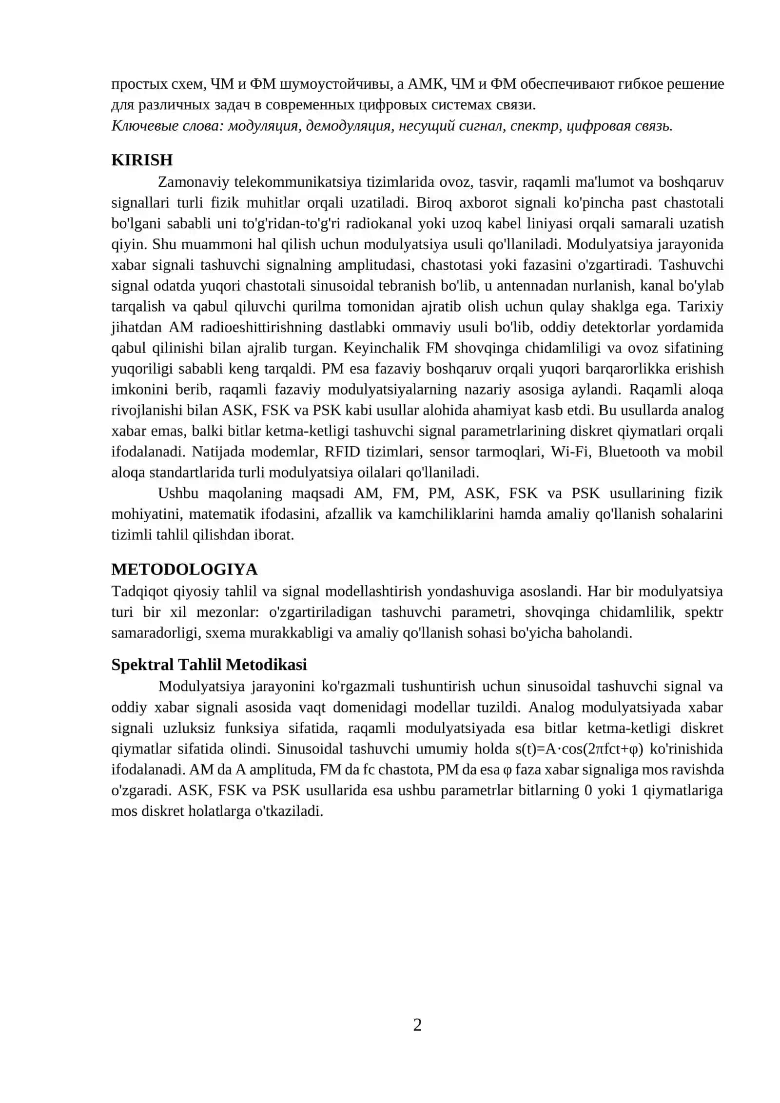 Modulyatsiya Turlari 2