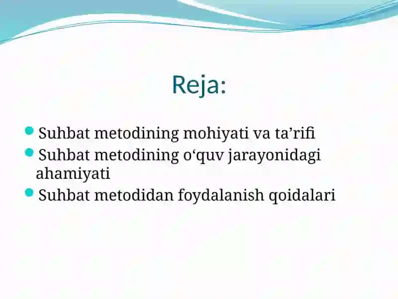 Suhbat metodi 2