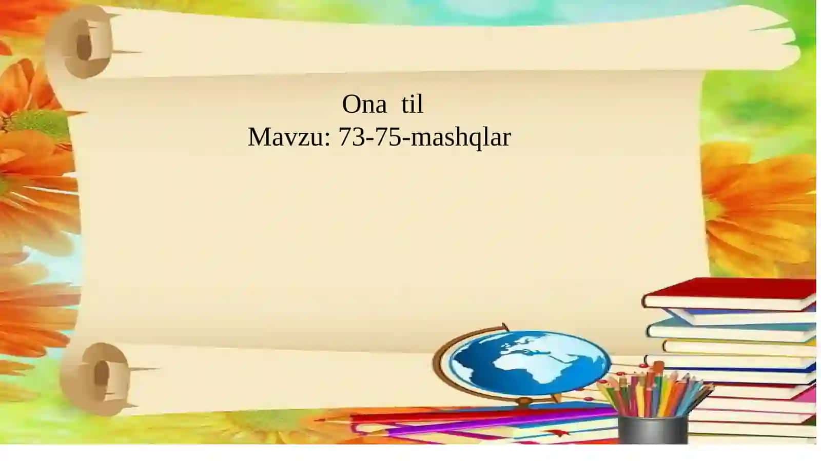 4-sinf Ona tili dars ishlanma. So'z yasovchi qo'shimchalarni qo'shib, asosdosh so'zlarni hosil qilish 2