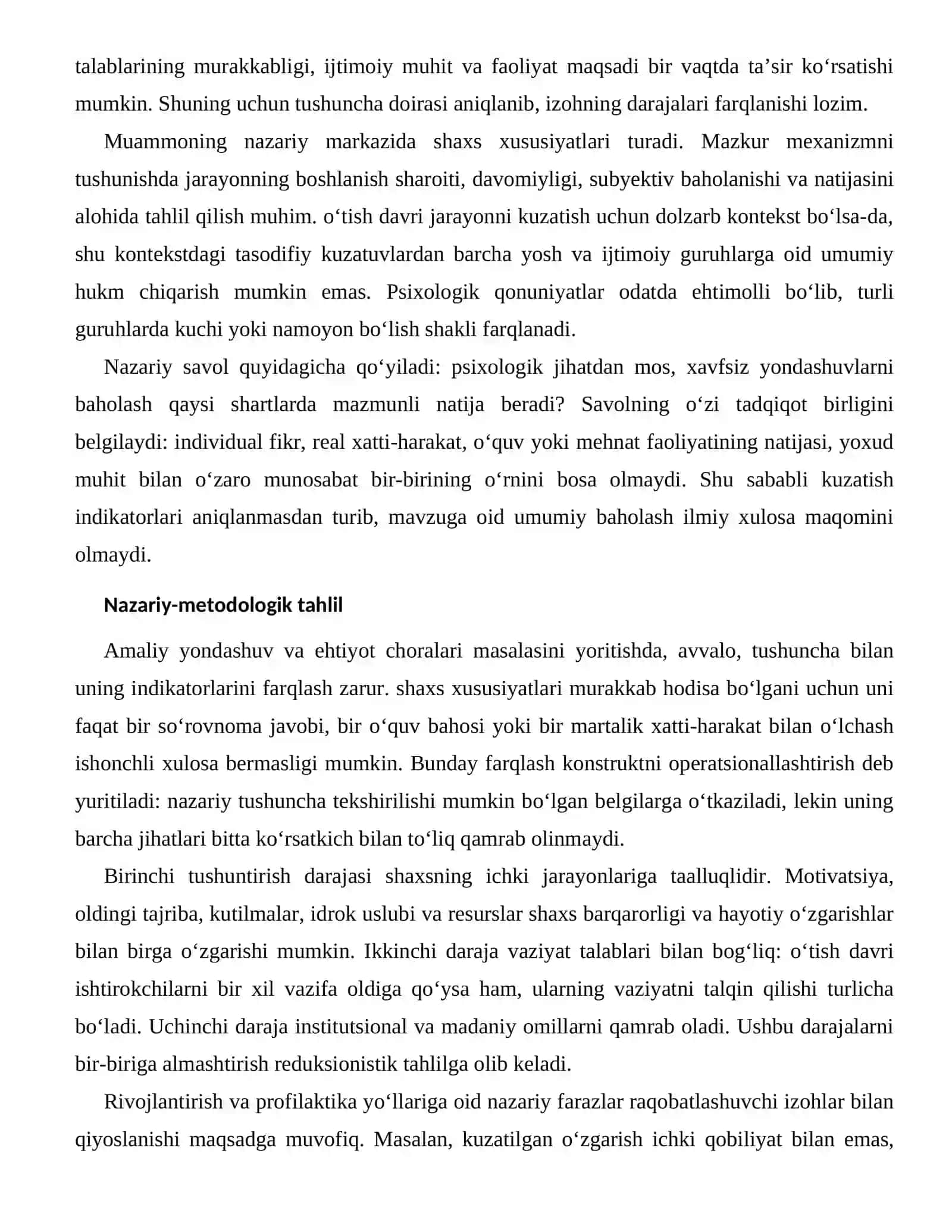 SHAXS BARQARORLIGI VA HAYOTIY O‘ZGARISHLARNING RIVOJLANTIRISH VA PROFILAKTIKA YO‘LLARI 2