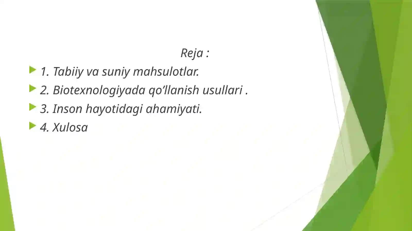 Tabiiy va sun'i mahsulotlar 2
