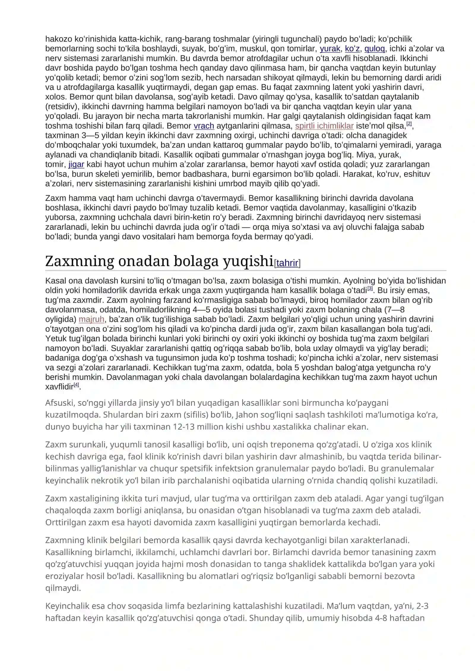 Zaxm kasalligi 2
