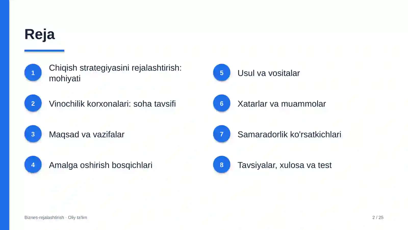 vinochilik korxonalarida chiqish strategiyasini rejalashtirish 2589 2