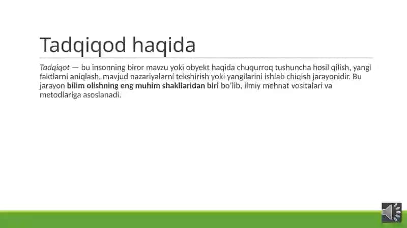 Tadqiqot: ma’nosi 2