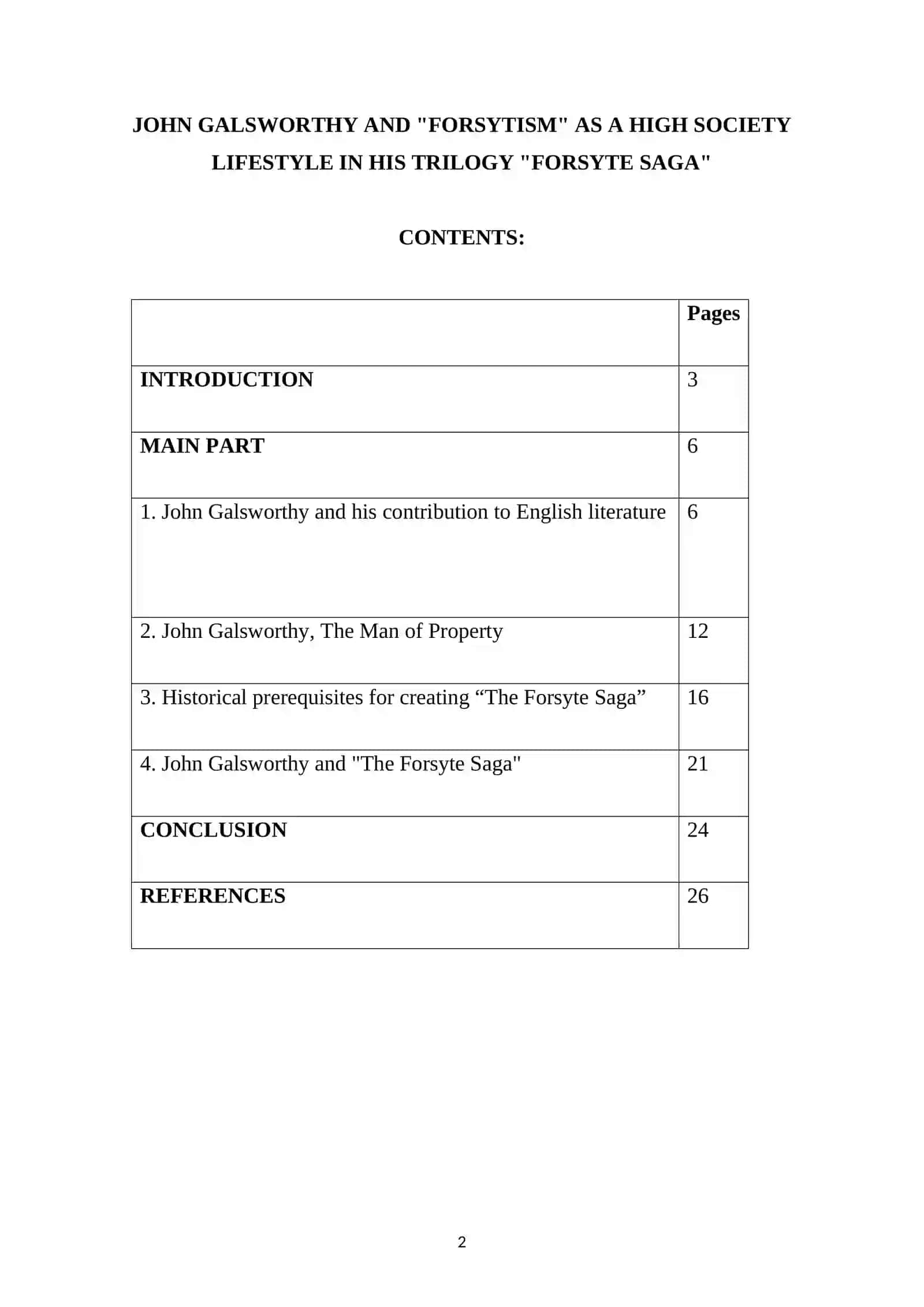 JOHN GALSWORTHY AND "FORSYTISM" AS A HIGH SOCIETY LIFESTYLE IN HIS TRILOGY "FORSYTE SAGA" 2