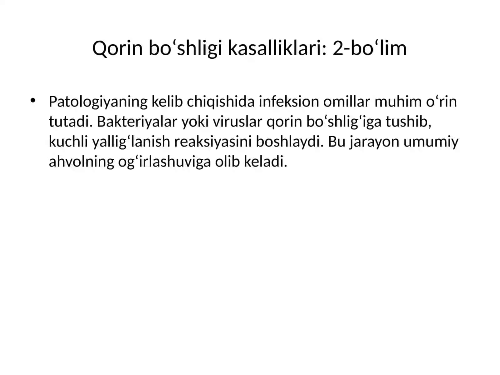 Qorin bo‘shligi kasalliklari 2