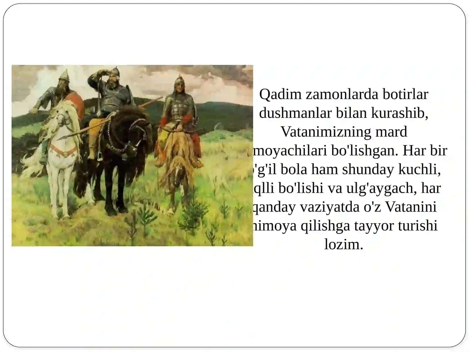 Tarbiyaviy soat - Vatan himoyachilari kuni 2