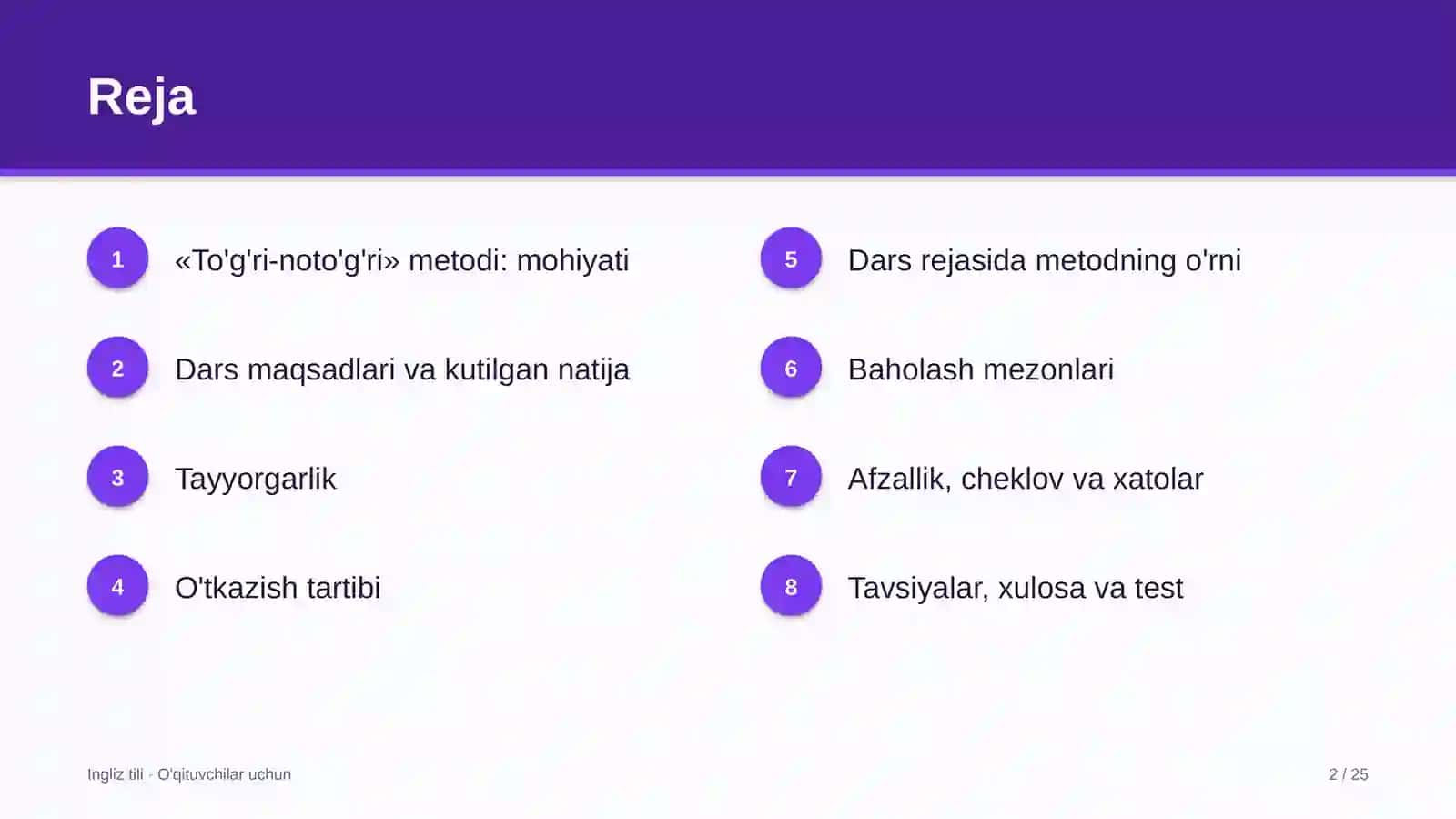 ingliz tili darslarida to'g'ri noto'g'ri metodidan foydalanish 9342 2