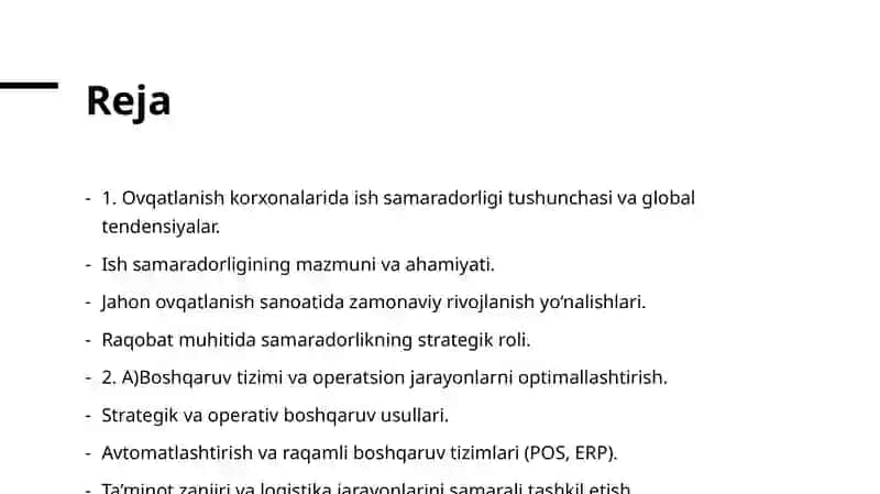 Ovqatlanish korxonalari ish samaradorligini oshirish 2