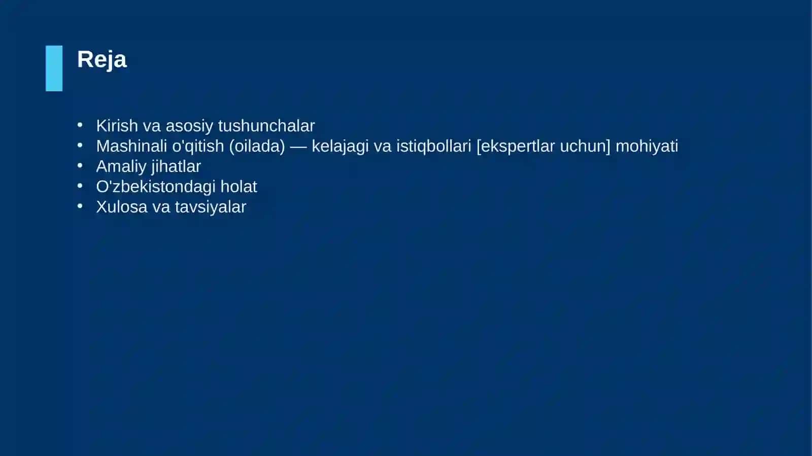 Mashinali o'qitish (oilada) — kelajagi va istiqbollari [ekspertlar uchun] 2