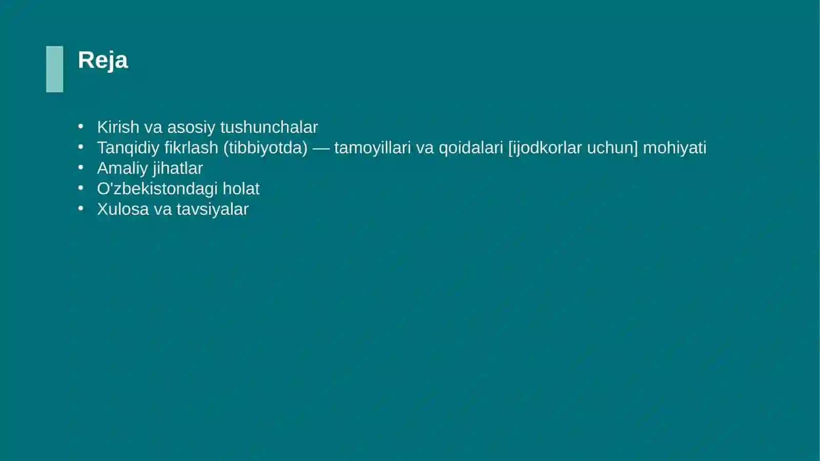 Tanqidiy fikrlash (tibbiyotda) — tamoyillari va qoidalari [ijodkorlar uchun] 2