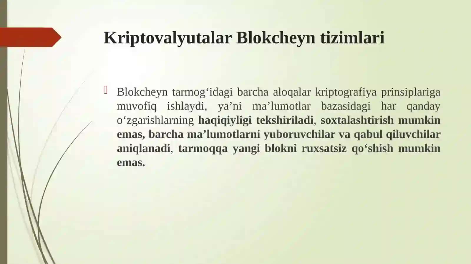 Kriptovalyutalar Blokcheyn tizimlari 2
