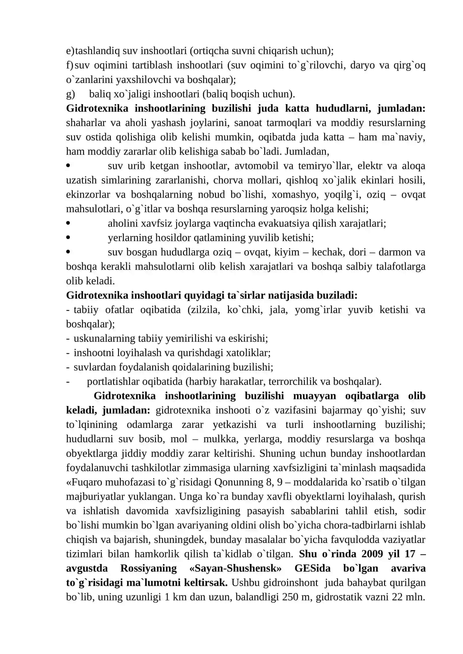 TЕХNОGЕN TUSDAGI ОFATLAR, TURLARI, ХUSUSIYATLARI, ОQIBATLARI VA ULARDA FUQARОLARNING ХATTI – HARAKATLARI 2