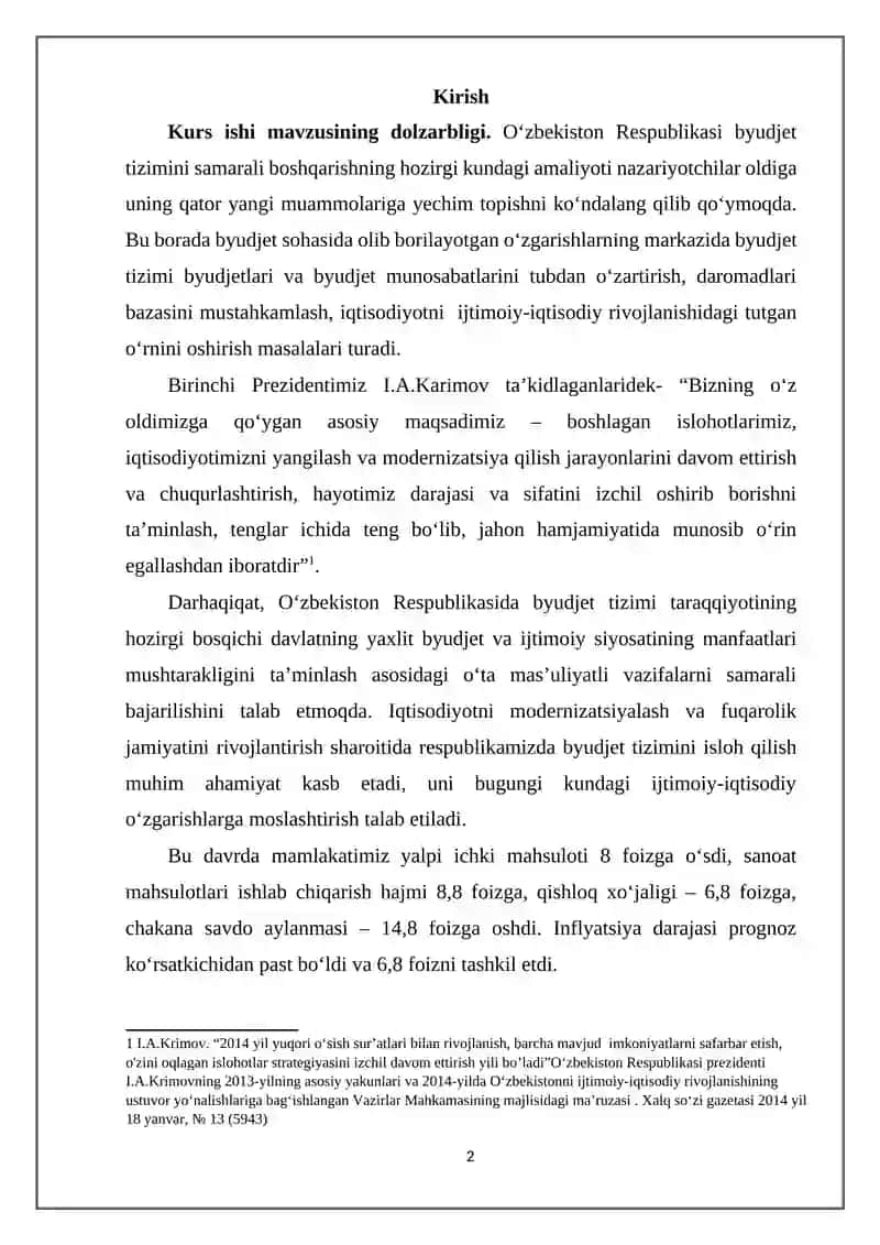 O‘zbekiston Respublikasi byudjet tizimi va uning rivojlanish bosqichlari 2