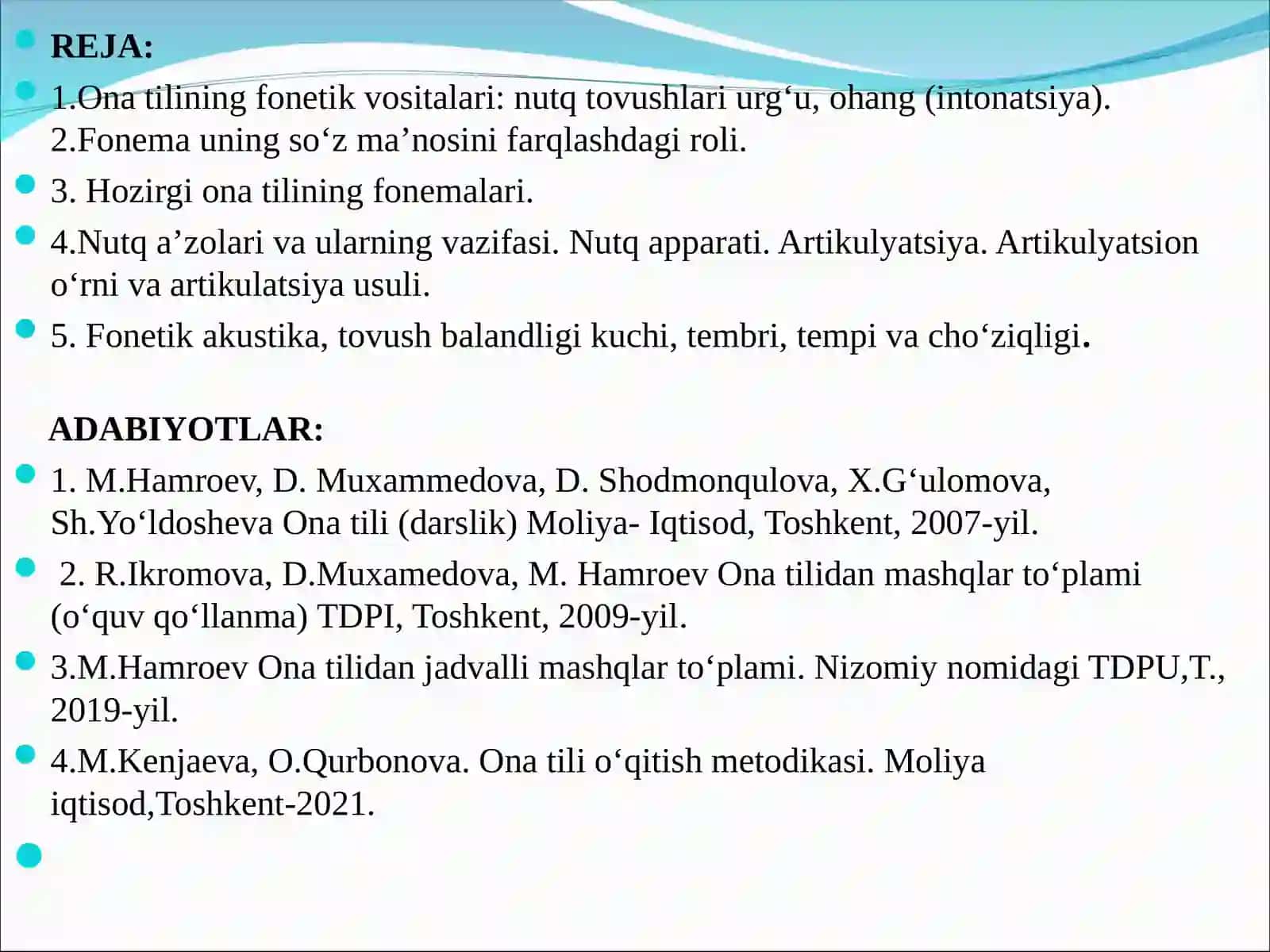 Ona tilining fonetik vositalari 2