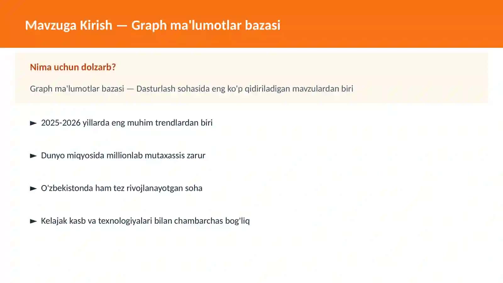 Graph ma'lumotlar bazasi 2