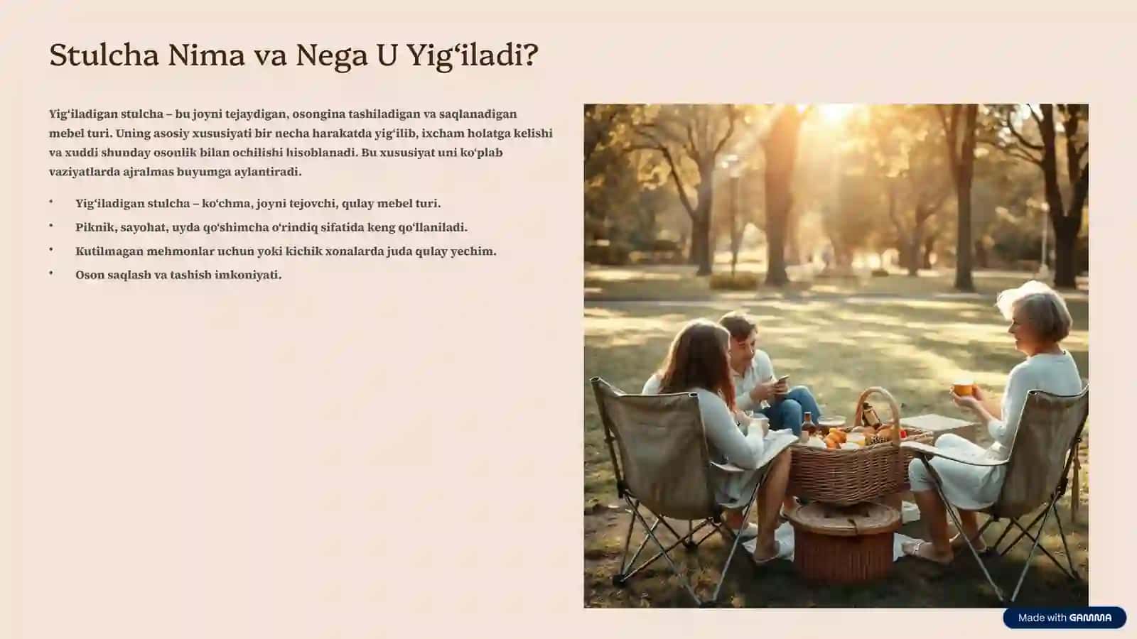 Yig‘iladigan Stulcha Yasash: Oddiydan Murakkabgacha 2