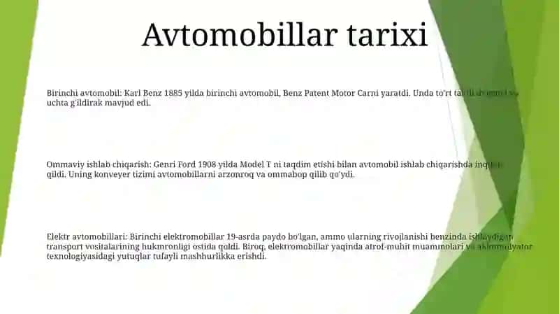 Avtomobillar Tarixi 2