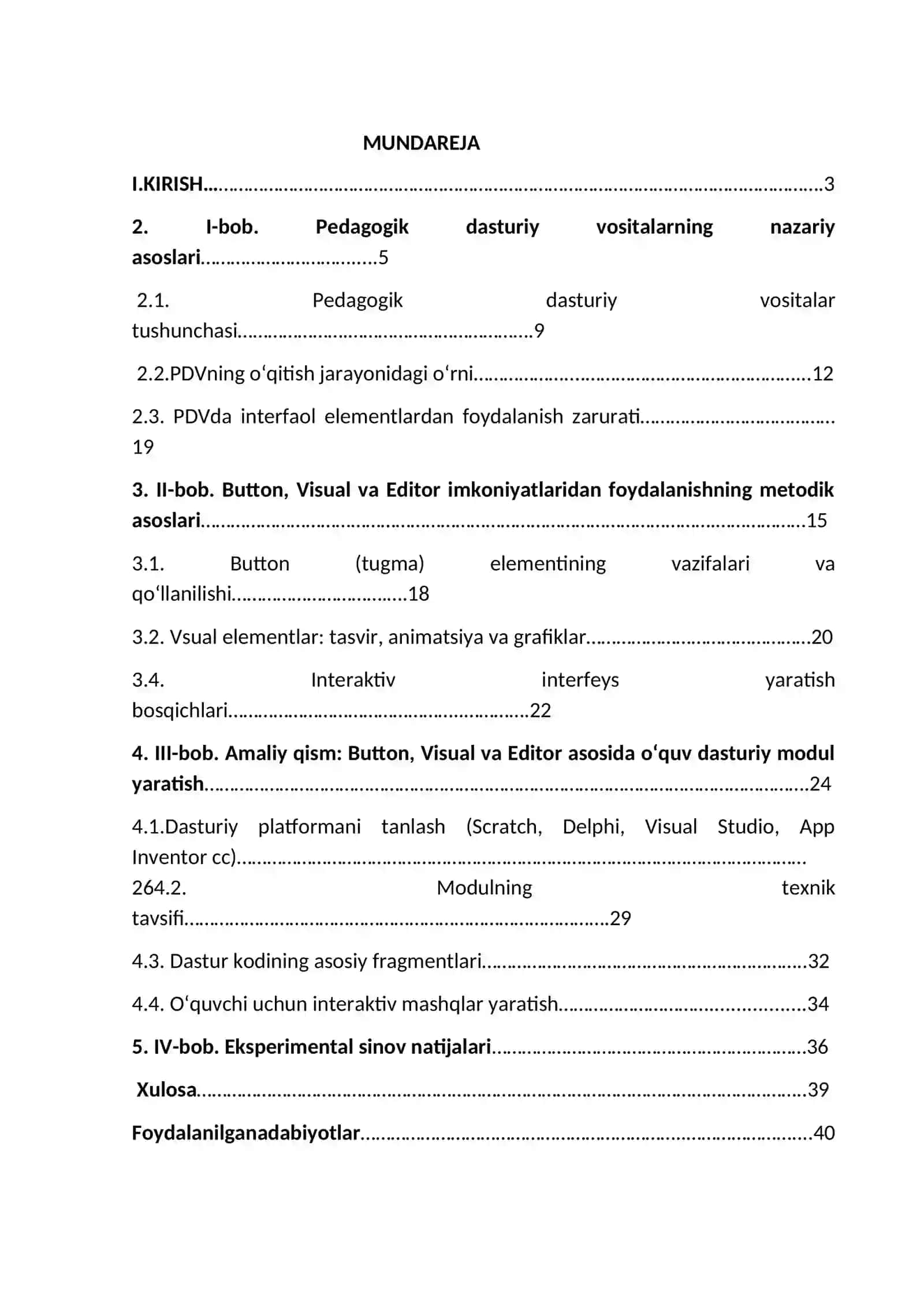 Pedagogik dasturiy vositalar yaratishda Button, Visual va Editor imkoniyatlaridan foydalanish 2