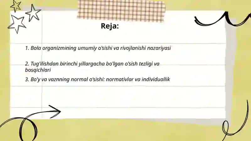 Bola organizming o'sishi va rivojlanishi 2