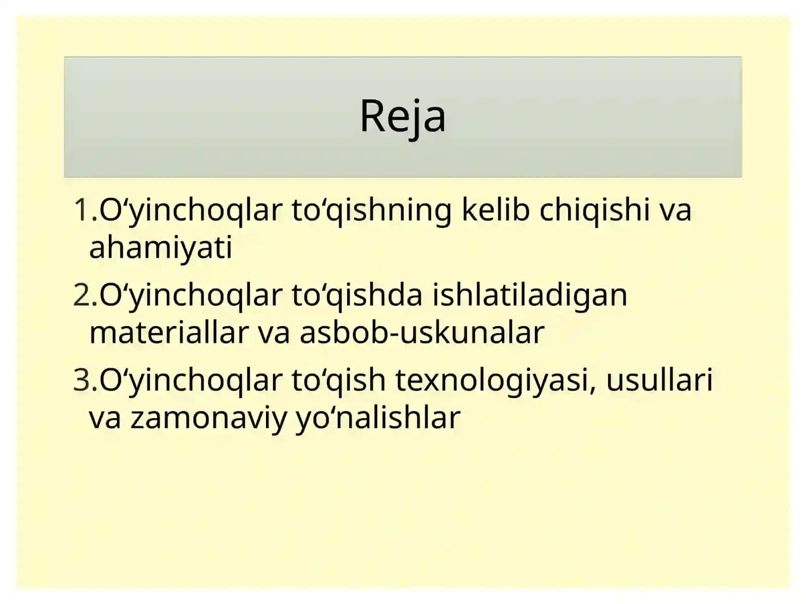 O‘YINCHOQLAR TO‘QISH TEXNOLOGIYASI 2
