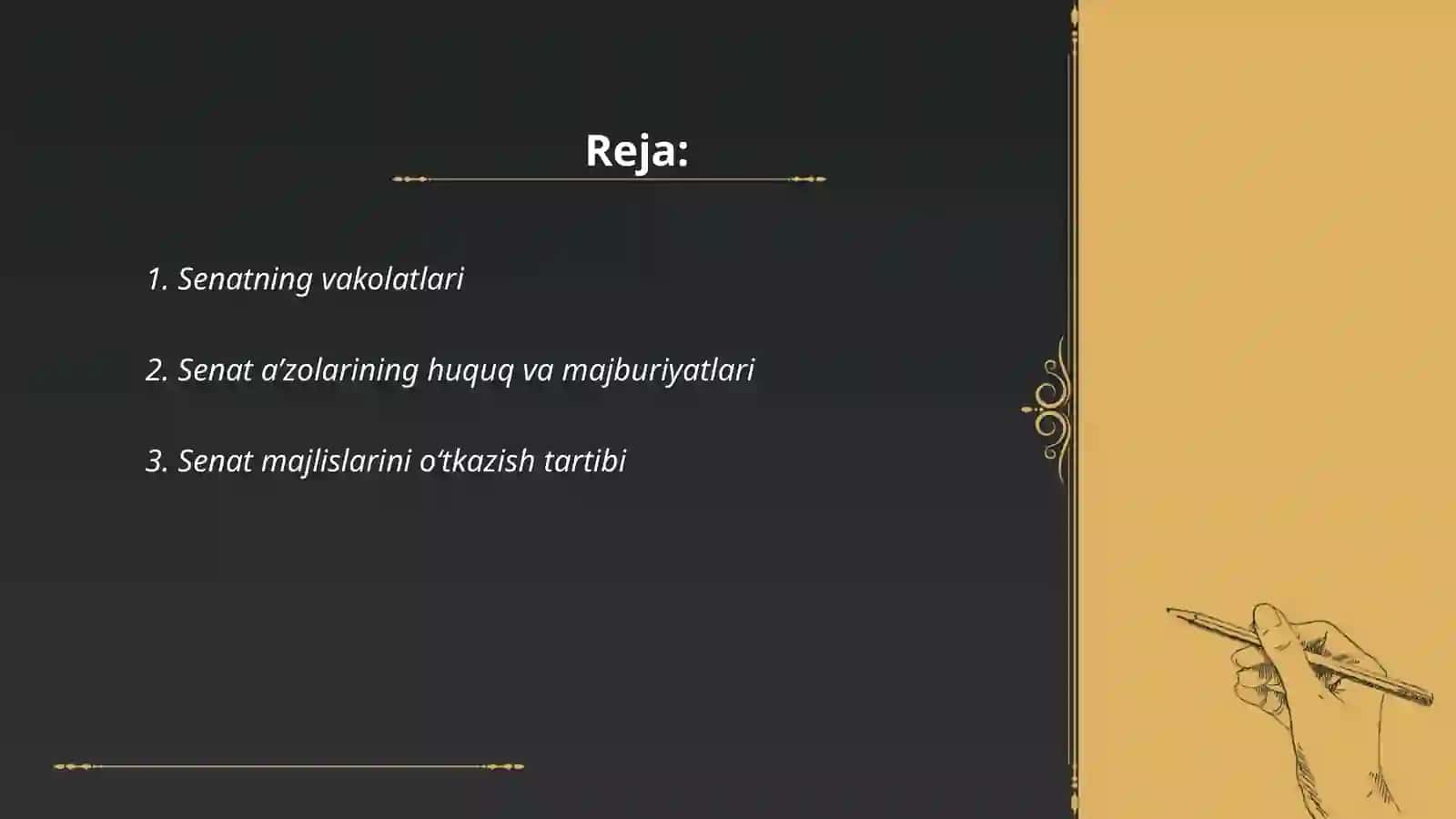 O‘ZBEKISTON RESPUBLIKASI OLIY MAJLISI SENATINING REGLAMENTI 2