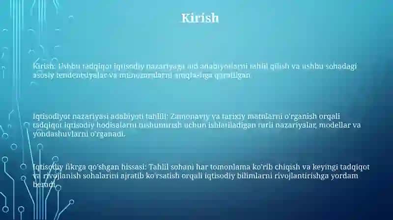 Iqtisodiyot Nazaryasi Faniga Oid Adabiyotlarni Tahlil Qilish 2